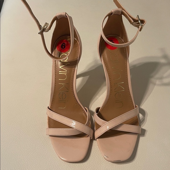 Calvin Klein Blush Strappy Sandals - Picture 1 of 4